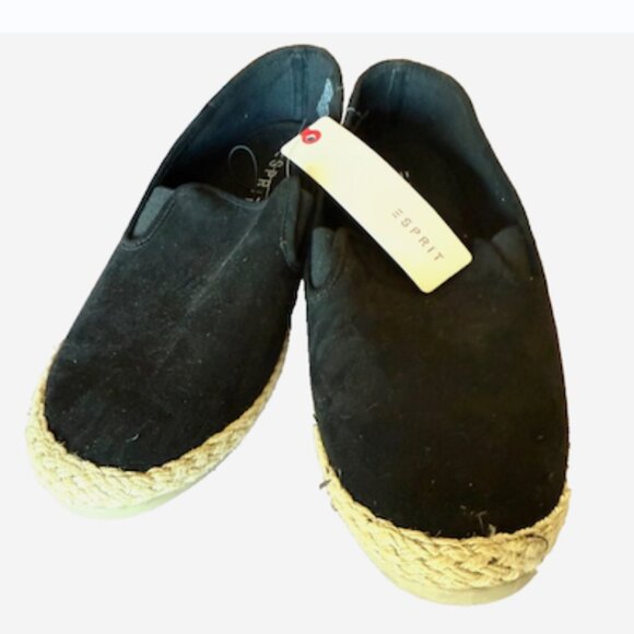 Esprit Erika Black Canvas Espadrille Flats Slip-On Size 9.5 - Picture 3 of 7